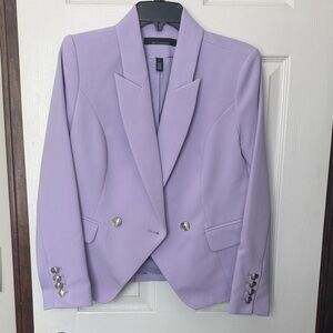 White House Black Market Lilac Blazer with Silver Buttons